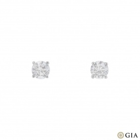 White Gold Diamond Earrings 0.80ct F/VS1